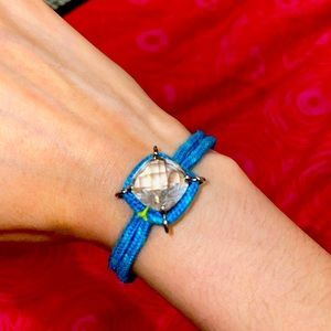 JUICY COUTURE gem adjustable blue cord bracelet